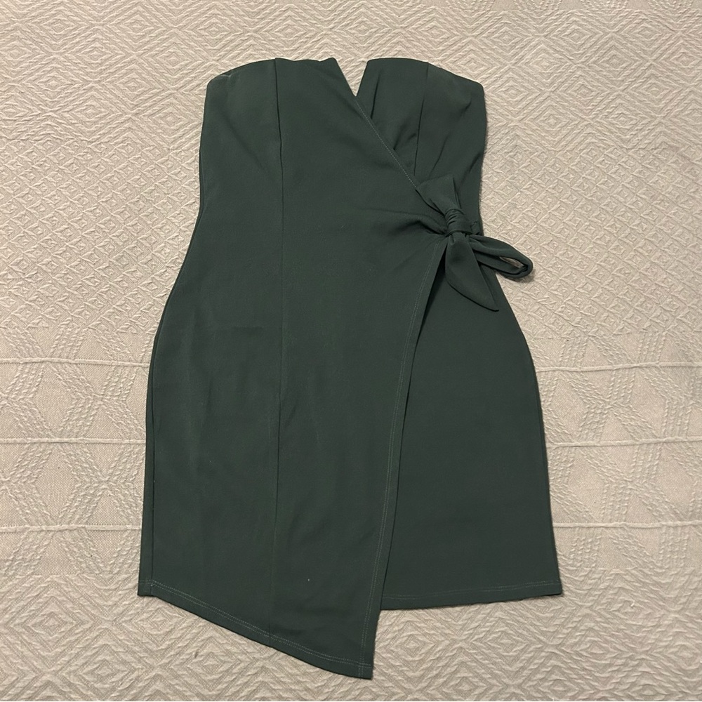Bailey Blue Strapples Mini Bodycon dress Dark Green Strapless Dress